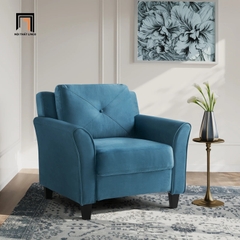 C2 Ghế sofa đơn vải nỉ xám trắng DT114 Lourdez kiểu dáng hiện đại