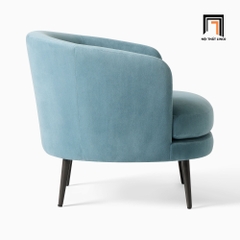 C2 Ghế sofa đơn kiểu cong DT18 Viv vải nhung màu xanh dương