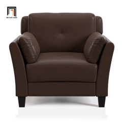 D1 Ghế sofa đơn da công nghiệp nâu đậm DT27 Monsur sang trọng