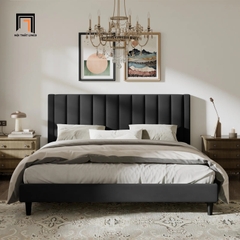 B3 Giường ngủ bọc vải nhung nỉ GN21 Will 1m6 x 2m màu xanh lá