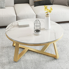 O1 Bàn sofa mặt đá trắng xinh 70cm BSF9 Hamis cho sảnh chờ nhỏ