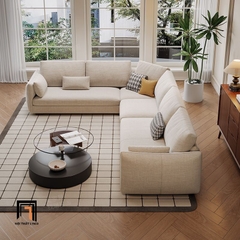 Bộ 2 ghế sofa phòng khách gia đình KT150 Lacon xám trắng giá rẻ