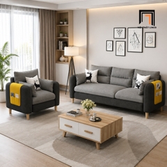 A4 Bộ ghế sofa văn phòng giá rẻ KT140 Colton màu xám lông chuột