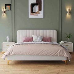Giường ngủ vải xinh xắn GN11 Curdy đầu giường chia múi