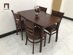 Bộ bàn ăn 4 ghế 3-KH4-G02-B108-nau màu nâu cánh gián giá rẻ