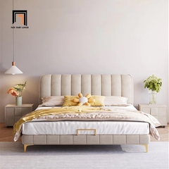 Giường ngủ kiểu dáng hiện đại GN53 Cato 1m6 x 2m vải nhung