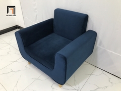 T2 Ghế sofa đơn 1 nệm ngồi màu xanh đậm NS04 vải nỉ nhung