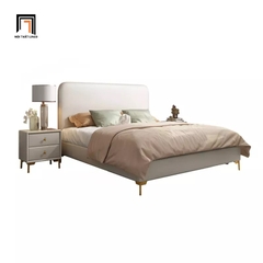 Giường ngủ hiện đại GN12 Flady giá rẻ da giả trắng kem