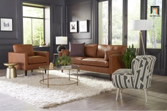 K1 Bộ 2 ghế sofa phòng khách giá rẻ KT26 Cabun da giả màu nâu