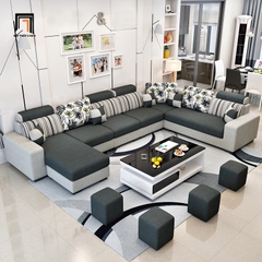 B1 Bộ ghế sofa góc chữ U đẹp GT123 Arian 3m45 phòng khách gia đình