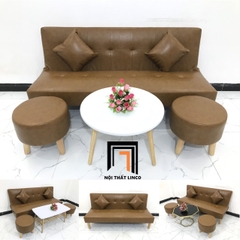C2 Set ghế sofa giường hiện đại SFG bọc da giả dài 1m72