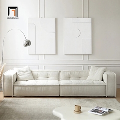 E2 Ghế sofa băng đôi vải lông cừu BT70 Hogar 2m4 màu trắng kem