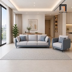 F3 Bộ ghế sofa phòng khách phối màu da giả KT139 Sken hiện đại