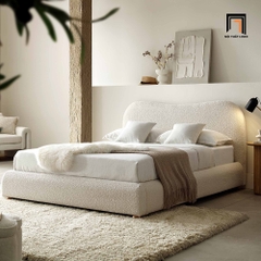 Giường ngủ xinh xắn 1m6 x 2m GN65 Egerie bọc vải lông cừu