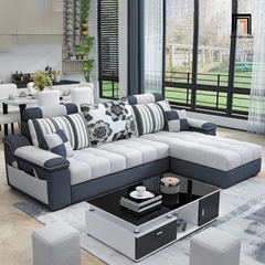 C3 Bộ ghế sofa góc L phối màu trẻ trung GT107 Slopy 2m4 x 1m6 đẹp