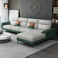 Bộ ghế sofa góc L da công nghiệp GT82 Yangchu 3m x 1m6 sang trọng