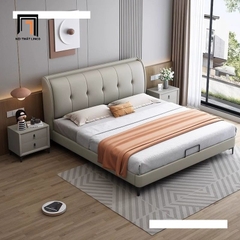 B1 Giường ngủ da giả màu xám ghi GN119 Murry 1m6 x 2m trẻ trung