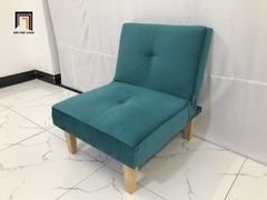U2 Ghế sofa đơn đa năng NS01 dài 60cm xanh lá vải nhung