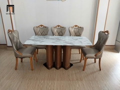 Bộ bàn 6 ghế ăn cao cấp GF29-BAD6-G321-B360 dài 1m6