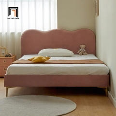 Giường ngủ bọc vải nhung GN37 Deva màu hồng nhẹ nhàng