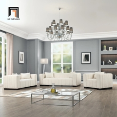 K2 Bộ ghế sofa phòng khách đẹp KT121 Peggy màu trắng kem
