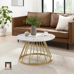 T1 Bàn sofa mặt đá nhỏ gọn BSF51 Aztec tròn 60 khung chân xòe
