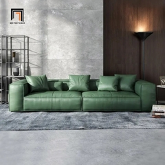 D4 Ghế sofa băng đẹp dài 2m4 BT18 Squaring bọc da giả xám
