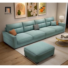 A4 Bộ ghế sofa băng nỉ xám trắng BHQ51 Bynum dài 3m phòng khách