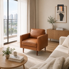 H4 Ghế sofa đơn da giả sang trọng DT74 Roderic cho văn phòng