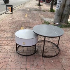 B1 Cặp bàn sofa đôi mặt đá xám BTPK3 Coupin căn hộ chung cư