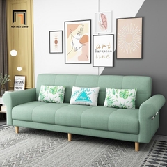 G4 Ghế sofa giường nằm tay cong GB112 Beiro 2m1 xanh lá vải nỉ
