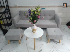 E3 Set ghế sofa giường đa năng giá rẻ GB48 Eding xám trắng dài 2m