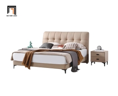 D3 Giường ngủ vải nỉ mềm màu be GN70 Weddle 1m6 x 2m giá rẻ