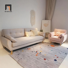 G3 Set ghế sofa gia đình nhỏ KT77 Dropy vải nỉ nhung mềm màu be