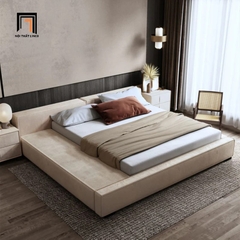 Giường ngủ vải nỉ nhung màu kem GN60 Anais cho phòng lớn