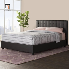 Giường ngủ GN5 Acquaviva bọc nệm simili giả da màu đen