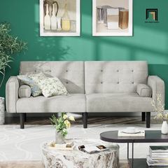 G5 Ghế sofa bed bật giường nhỏ GB20 Willa dài 1m9 màu xám trắng nỉ