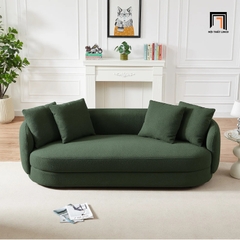 B5 Ghế sofa băng cong xanh lá BT181 Angie dài 2m vải nỉ sảnh chờ