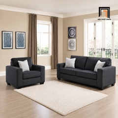 B2 Set ghế sofa phòng khách vải nỉ xám đen KT3 Rima cho chung cư