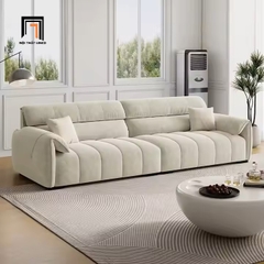 A3 Ghế sofa băng dài 2m4 BHQ2 Samdy vải nhung màu đen nổi bật