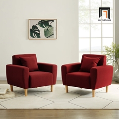 L1 Ghế sofa đơn màu đỏ xinh xắn DT2 Zaro trang trí shop tiệm