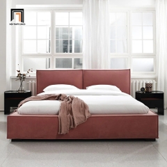 Giường ngủ cao cấp GN39 Ellia màu hồng vải nhung nỉ