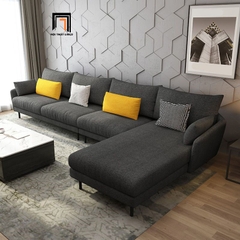E5 Bộ ghế sofa góc L hiện đại GT225 Wettin 3m x 1m6 xám muối tiêu