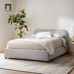 D1 Giường ngủ vải nỉ màu xám trắng GN54 Camilla 1m6 cho căn hộ