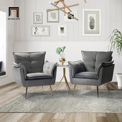 V2 Ghế sofa đơn vải nhung cao cấp DT4 Toulouse trang trí tiệm shop