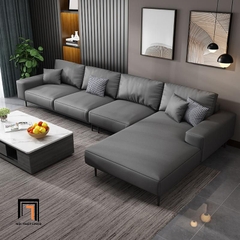 D5 Ghế sofa góc vải nỉ đen GT186 Pesca 3m x 1m6 phòng khách chung cư