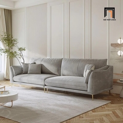 K1 Bộ ghế sofa phòng khách vải nỉ KT89 Riverton vải nỉ xám trắng