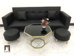 I4 Set ghế sofa giường gấp gọn 2m GBL2 da Pu màu đen giá rẻ