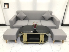 C5 Bộ ghế sofa băng xám trắng 1m9 NS05 phòng khách gia đình