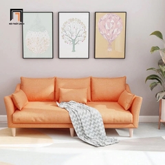 J1 Bộ ghế sofa phòng khách thư giãn KT110 Consenja vải xám trắng